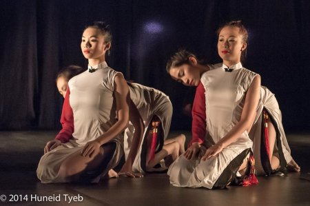 A scene from Christine Chew's 'Orchid', in the version presented at Gelombang Baru, platform for student choreography, at ASWARA in April 2014. Photo: Huneid Tyeb.